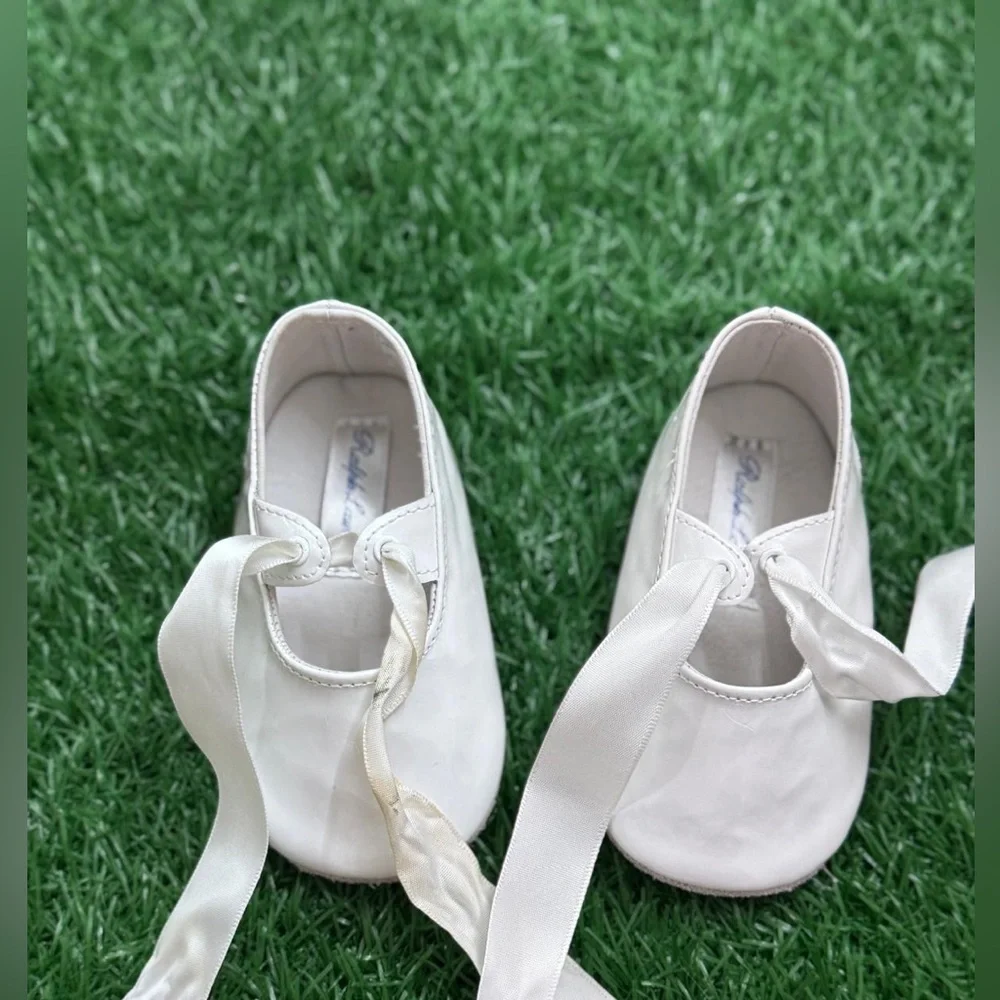 White‎ Kids Shoes with Ribbon by Ralph Lauren